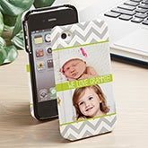 Personalized Photo iPhone 4 Cell Phone Case - Picture Perfect Chevron - 13483