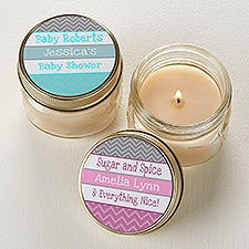 Personalized Baby Shower Favors - Chevron Candles - 13558