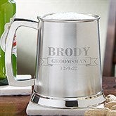 Personalized Wedding Party Beer Tankard for Groomsmen - 13597