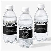 Personalized Damask Wedding Water Bottle Labels - 13609