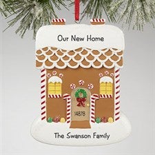 Personalized Christmas Ornaments - Gingerbread House - 13649