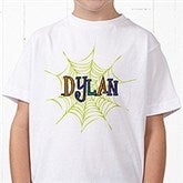 Personalized Boys Halloween Shirts - Spider Webs - 13656