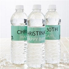Personalized Water Bottle Labels - Party Time Swirls - 13666