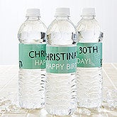 Personalized Water Bottle Labels - Party Time Swirls - 13666