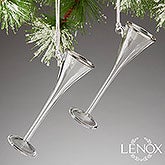 Personalized Christmas Ornaments - Glass Toasting Flutes - Lenox - 13679