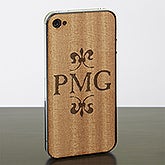 Personalized iPhone 4 Wood Cell Phone Skins - Fleur de Lis - 13728