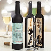 Personalized Christmas Wine Accessory Kit - Joy To The World - 13758