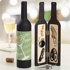 Personalized Wine Bottle Accessory Kit - Uncork Some Happy - 13759