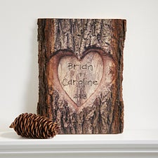 Персонализированная романтическая настенная табличка - резное сердце - 13760