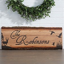 Personalized Rustic Wood Plaque - Hunters Hideaway - 13761