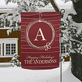 Personalized Holiday Garden Flags - Wreath - 13784