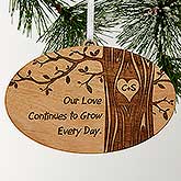 Personalized Couples Christmas Ornaments - Initials Carved In Love - 13790