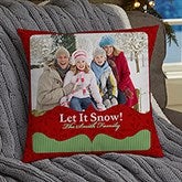 Personalized Christmas Photo Throw Pillow - Classic Holiday - 13791