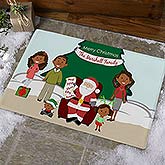 Personalized Christmas Doormats - Picture With Santa - 13792