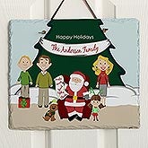 Personalized Christmas Plaques - Picture With Santa Family Characters - 13794