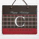 Personalized Christmas Wall Plaque - Northwoods Plaid - 13808