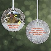 Personalized Photo Christmas Ornaments - Camouflage Hunter - 13809