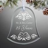 Personalized Anniversary Glass Bell Christmas Ornament - 13817