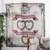 Embroidered Anniversary Afghan - Anniversary Hearts Design - 1381D