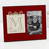 Personalized Christmas Picture Frames - Holiday Chevron - 13828
