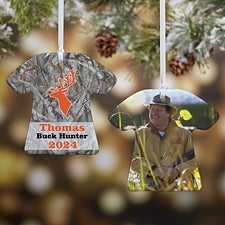 Personalized Christmas Ornaments - Deer Hunter T-Shirt - 13860