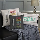 Personalized Family Throw Pillows - Milestone Dates - 13872
