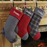 Personalized Christmas Stockings - Northwoods Plaid - 13902