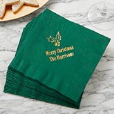 Personalized Christmas Napkins - Happy Holidays - 13909D