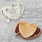 Personalized Heart Shaped Wood Jewelry Box With Friend Poem - 1392