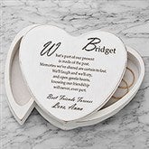 Personalized Heart Shaped Wood Jewelry Box With Friend Poem - 1392
