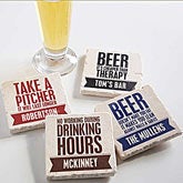 Personalized Tumbled Stone Coasters - Beer Quotes - 13948