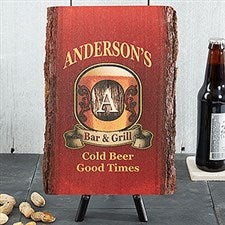 Personalized Vintage Bar Sign - Basswood Plank - 13949