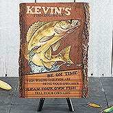 Personalized Basswood Plaque - Fishing Rules - 13951