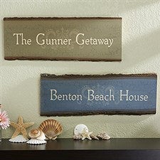 Personalized Beach House Sign - Rustic Basswood Plank - 13954