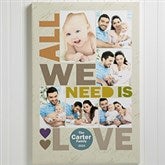 Personalized Photo Canvas Prints - All We Need Is Love - 14007
