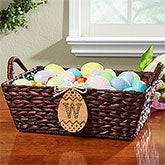 Personalized Wicker Easter Basket - Easter Egg Monogram