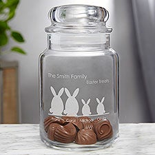 Personalized Easter Treat Jar - Easter Bunny Family - 14091