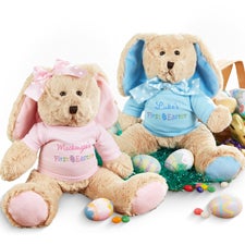 Personalized Stuffed Easter Bunny - Babys First Easter - 14180