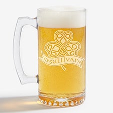 Personalized Beer Mugs - Celtic Shamrock - 14188
