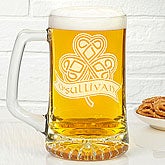 Personalized Beer Mugs - Celtic Shamrock - 14188
