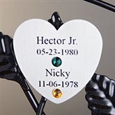 Personalized Birthstone Family Tree Silver Heart Disc - 14194D