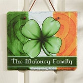 Personalized Slate Plaques - Lucky Clover - 14206