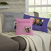 Personalized Photo Throw Pillow - Definition of a Grandma - 14228