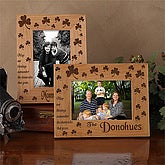 Personalized Irish Shamrock Engraved Wood Picture Frame - 1423