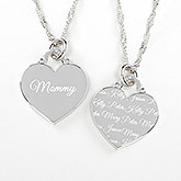 Engraved Heart Necklace - Love By Mom - 14243