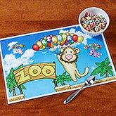 Personalized Kids Placemat - Floating Zoo - 14257