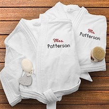 Personalized Velour Spa Robes - Mr and Mrs Collection - 1429