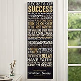 Personalized Office Canvas Print - Secrets of Success - 14311