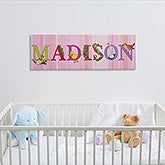 Personalized Kids Name Canvas Prints - Alphabet Animals - 14343