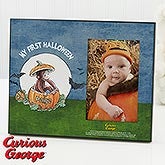 Personalized Kids Picture Frames - Curious George Pumpkin - 14359